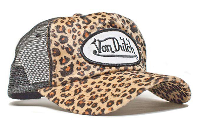 Amazon.com: Von Dutch Originals Unisex-Adult Trucker Hat -One-Size Black/Cheetah: Clothing