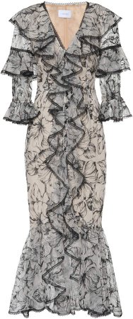 Marchesa Embroidered Silk Organza Dress Size: 2