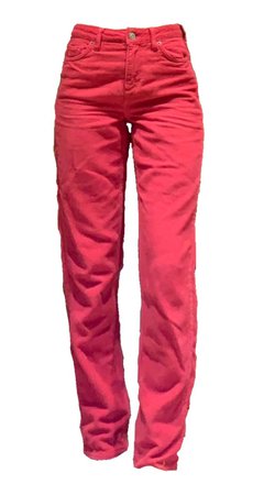 red pink jeans