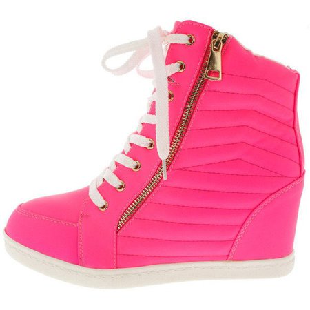 Hot Pink Sneaker Wedges