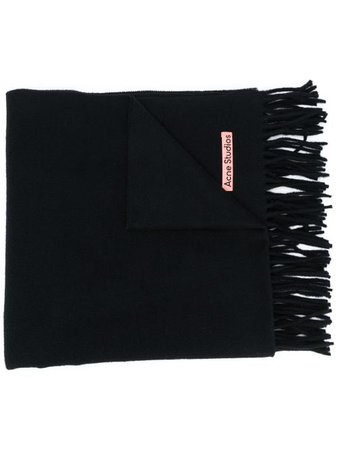 Shop black Acne Studios Canada New fringed scarf with Express Delivery - Farfetch