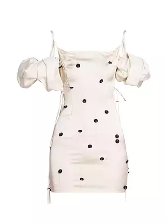 Shop Jacquemus Embellished Off-The-Shoulder Minidress | Saks Fifth Avenue