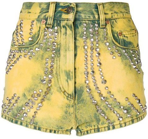 embellished denim shorts