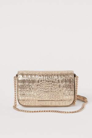 Small Shoulder Bag - Gold-colored/crocodile-pattern - Ladies | H&M US