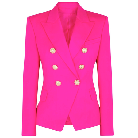 Limited Electric Pink Gold Button Blazer – LOVE|LABELS