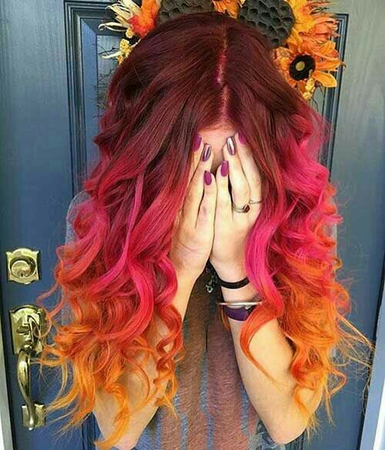 ombre hair red and orange - Google Search