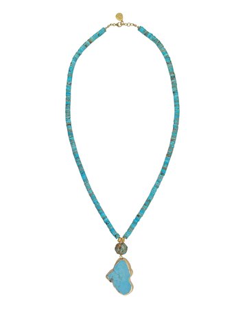 Devon Leigh 32" Jasper & Turquoise Pendant Necklace