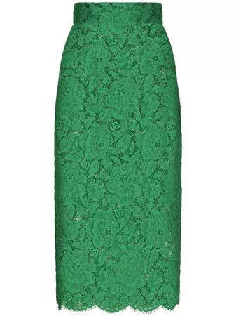 Dolce & Gabbana floral-lace high-waisted Midi Skirt - Farfetch