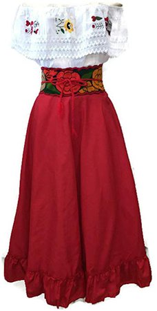 Folklórico Falda Dancing Skirts (110, RED) at Amazon Women’s Clothing store: