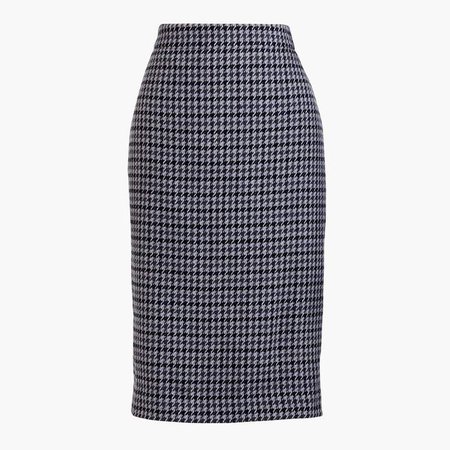 Wool-blend pencil skirt in houndstooth