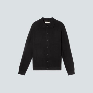 The Merino-Blend Sweater Polo Black – Everlane