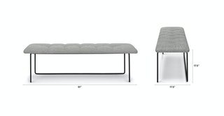 Winter Gray Fabric & Steel Bench | Level | Article
