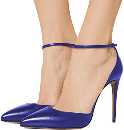 Amazon.com | FSJ Women Sexy Ankle Strap Pumps Pointed Toe Stiletto High Heel D'Orsay Dress Shoes Size 4-15 US | Pumps