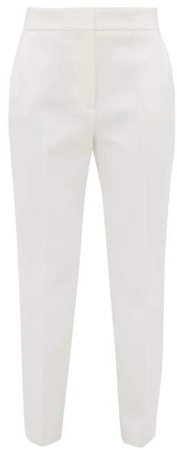 Tapered Crepe Trousers - Womens - White