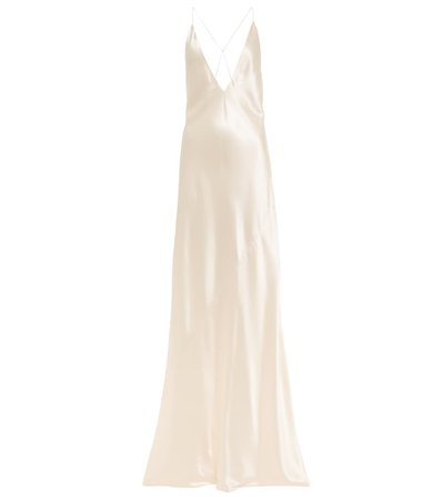 SAINT LAURENT Silk-satin gown