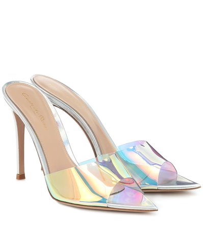 Gianvito Rossi - Elle 105 holographic PVC sandals | Mytheresa