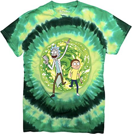 Amazon.com: Ripple Junction Men’s Adventures of Rick and Morty Portal T-Shirt, Green Tie Dye : Clothing, Shoes & Jewelry