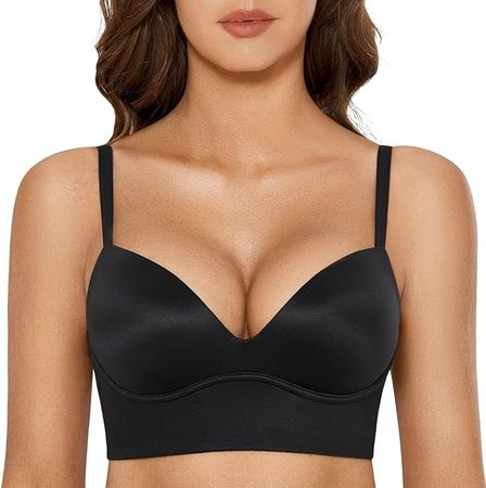 DOBREVA Women's Push Up Wireless Bra Padded T Shirt Bras No Underwire Plunge Bralette at Amazon Women’s Clothing store