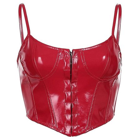 *clipped by @luci-her* Red Corset Top Underbust Leather Corset Top Alt Gothic | Etsy