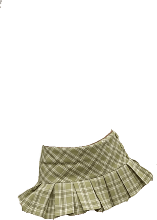 green plaid mini skirt