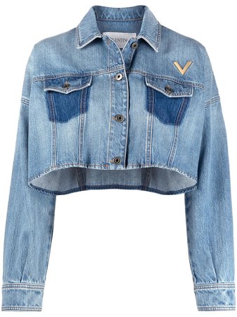 Valentino Cropped Denim Jacket - Farfetch