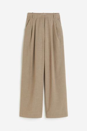 Wide-leg Pants - Dark beige - Ladies | H&M US