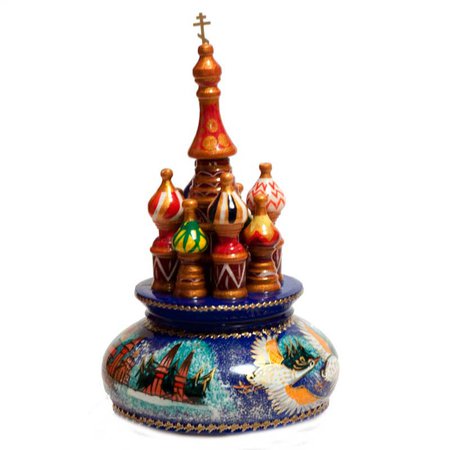 Russian North Musical Box - Musical Church Box - St. Basil Cathedral Russian Mucial box