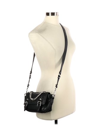 Ash 100% Leather Solid Black Leather Crossbody Bag One Size - 74% off | thredUP