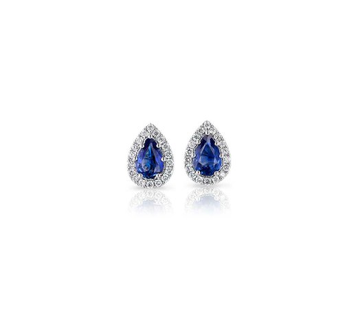 blue pear earrings