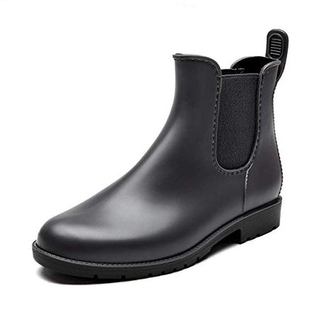 Amazon.com | Rain Boots for Women Waterproof Elastic Slip On Ankle Chelsea Booties (7.5 B(M) US, Gray) | Rain Footwear