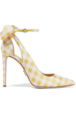 Fiona bow-embellished gingham canvas pumps | PAUL ANDREW | Sale up to 70% off | THE OUTNET