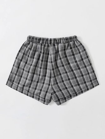 Plaid Elastic Waist Shorts | ROMWE USA