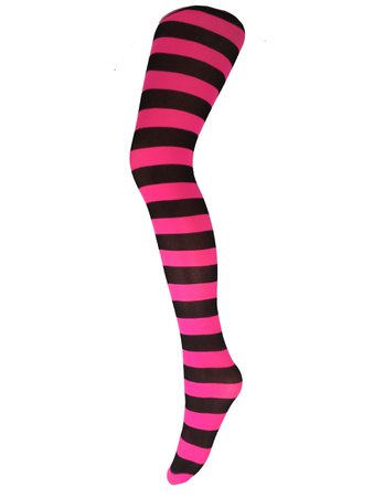 Pink Striped Thigh High Socks