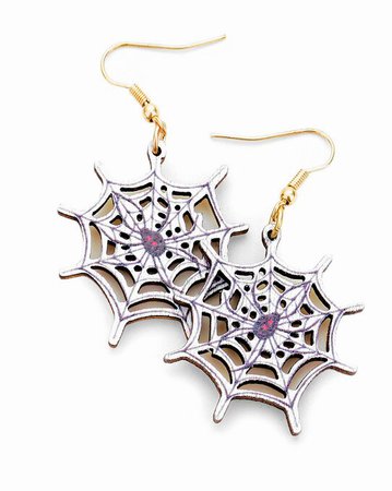 Spider web Halloween earrings