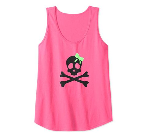 Amazon.com: Pastel Goth For Women, Skull & Green Bow Designs Tank Top: Clothing
