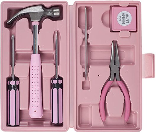 Stalwart - 75-HT2007 Household Hand Tools, Pink Tool Set - 9 Piece by , Set Includes – Hammer, Screwdriver Set, Pliers (Tool Kit for the Home, Office, or Car) - - Amazon.com