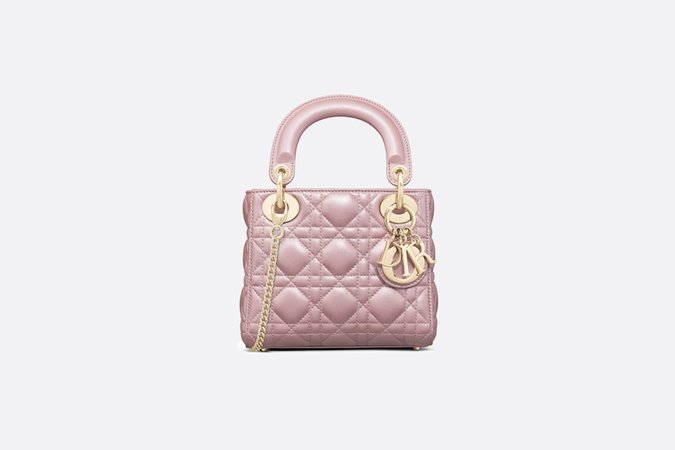 Mini Lady Dior Bag Lotus Pearlescent Cannage Lambskin | DIOR