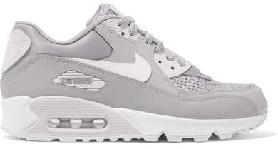 Air Max 90 Se Stretch-knit, Suede, Leather And Mesh Sneakers - Gray