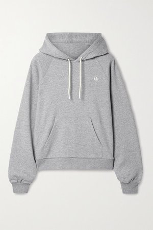 French Cotton-terry Hoodie - Light gray