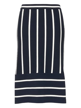 Stripe Knit Pencil Skirt | Banana Republic Blue