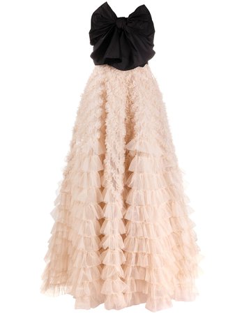 RED Valentino, bow-detail Tiered Tulle Gown