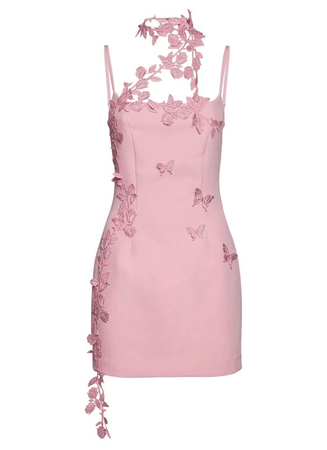 pink butterfly dress