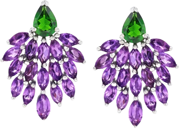 purple green amethyst earrings