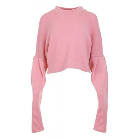 Tibi Cashmere Pleated Sleeve Sweater
