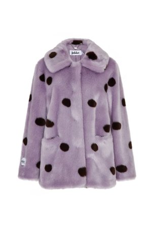 JAKKE Dotted Purple/ Black Tilly Faux Fur Coat