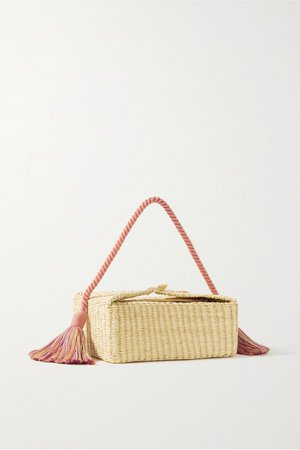 Beige Beatrice tasseled woven straw tote | Nannacay | NET-A-PORTER