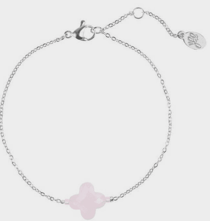 silver pink bracelet pendant
