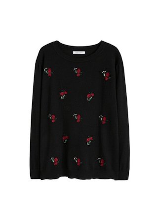 Violeta BY MANGO Flower embroidered sweater