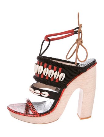 Dries Van Noten Snakeskin Embellished Sandals - Shoes - DRI49110 | The RealReal