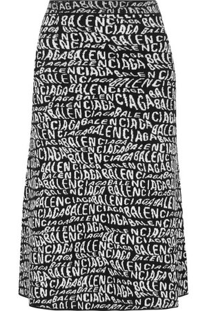Balenciaga | Intarsia-knit midi skirt | NET-A-PORTER.COM